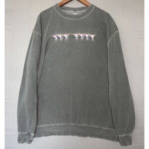 John Mayer Sob Rock Sweatshirt Mens 2XL Gray Pigment Dyed Embroidered Crewneck